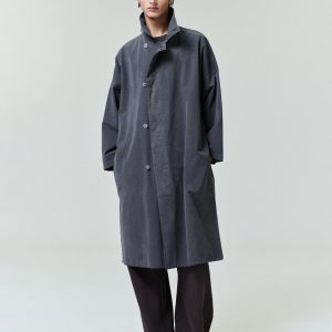Garment-Dyed Cropped Sleeve Car Coat