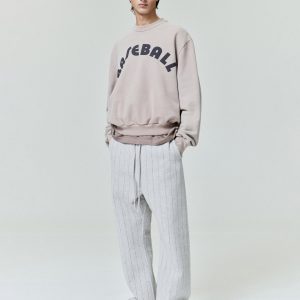 Double Face Wool Baseball Flared Pants
