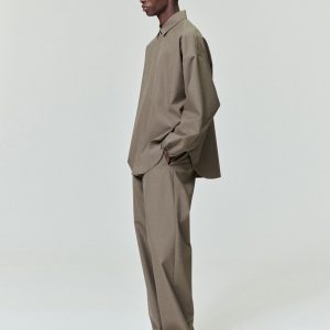 Wool Poplin Casual Flat Front Pants