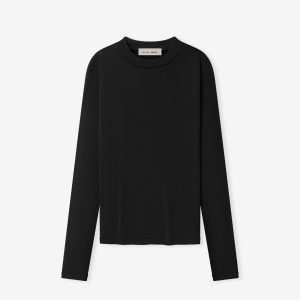 Womens Rib Fitted Long Sleeve Tee