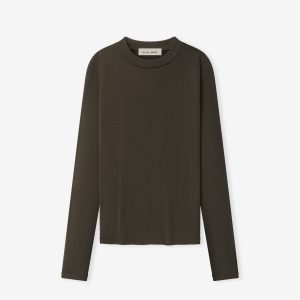 Womens Rib Fitted Long Sleeve Tee