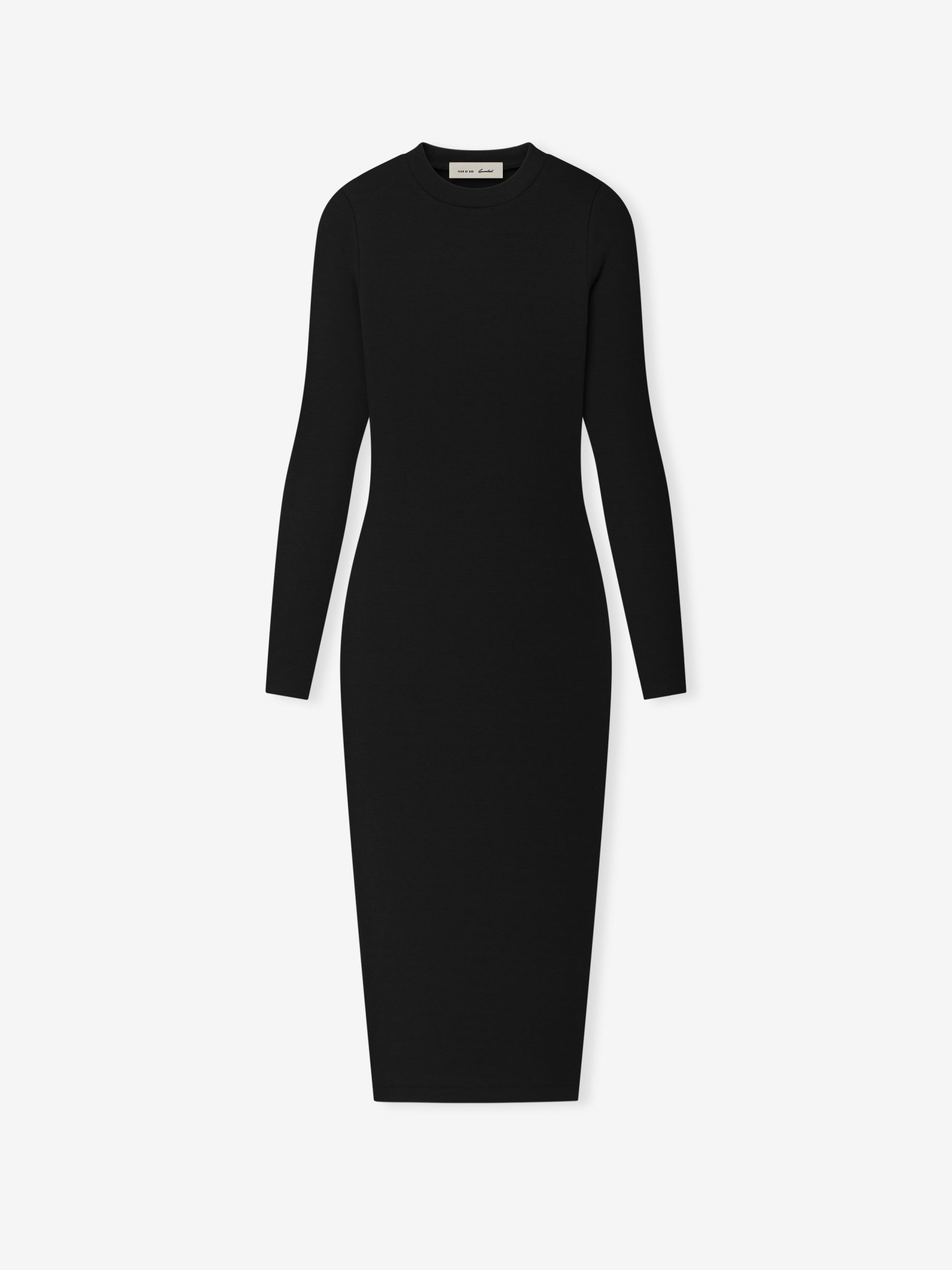 Womens Rib Knit Fitted Long Sleeve Dress