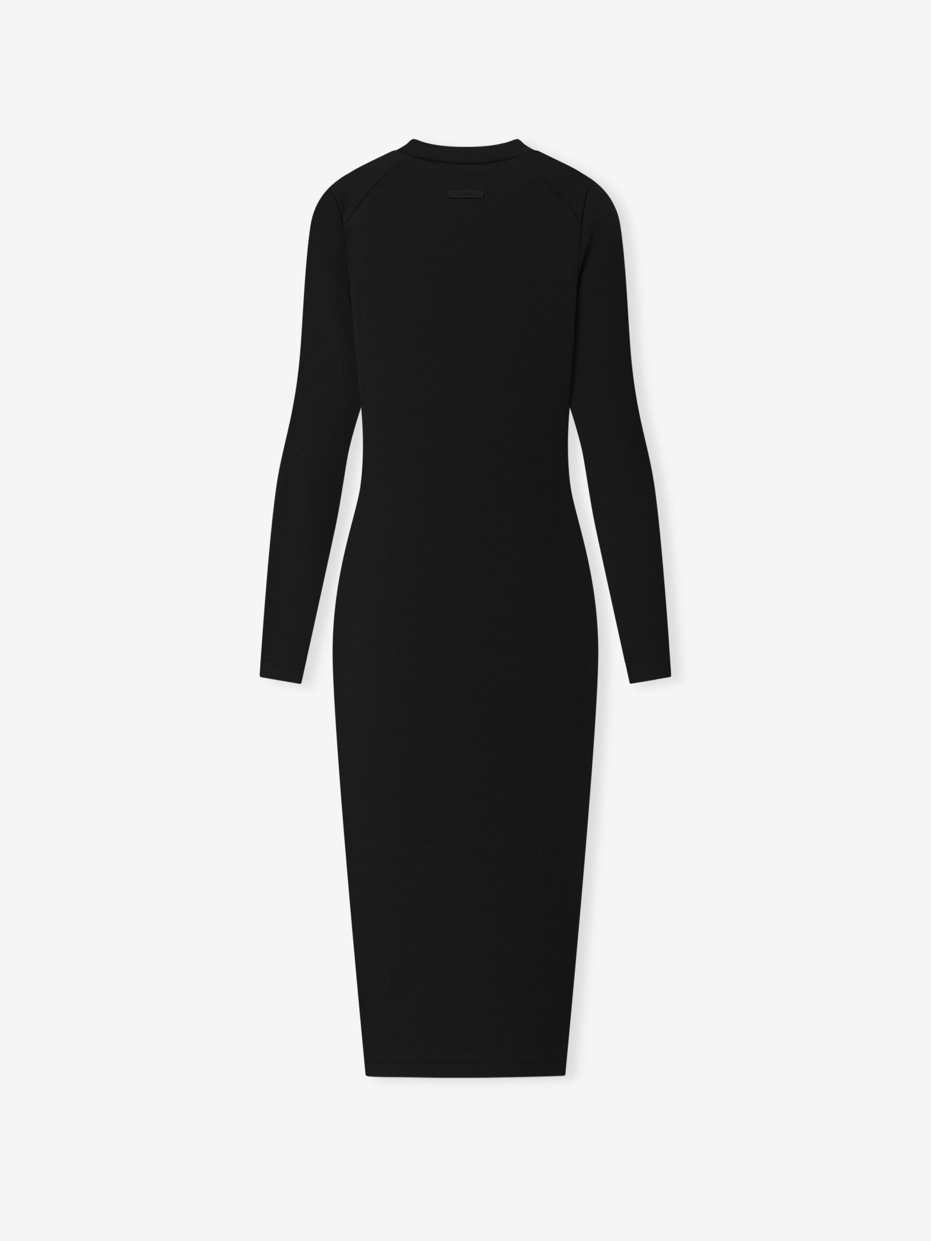 Womens Rib Knit Fitted Long Sleeve Dress - Image 2
