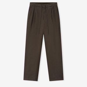 Cotton Canvas Pleat Front Pant