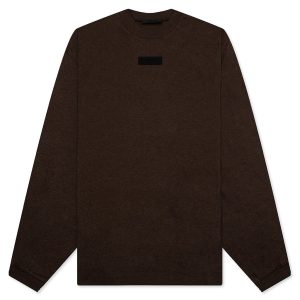 Essentials L/S Tee - Heather Wood