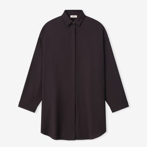 Womens Easy Care Wool Relaxed Shirt