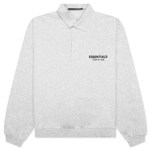 Fleece Polo - Light Heather Gray