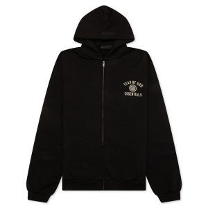 Heavy Fleece Fullzip Hoodie - Black