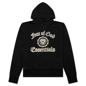 Heavy Fleece Vintage Shrunken Hoodie - Black