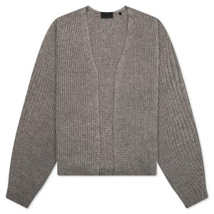Heavy Waffle Cardigan - Heather Gray