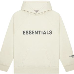 Fear of God Essentials Pullover Hoodie Applique Logo Buttercream
